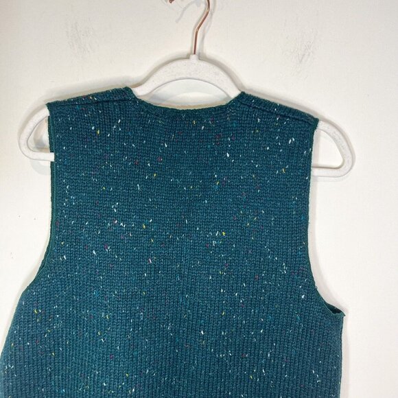 Jenny Buchanan Sweater Vest M Wool Blend Green Button Down Knit Size Medium‎ - Picture 7 of 8